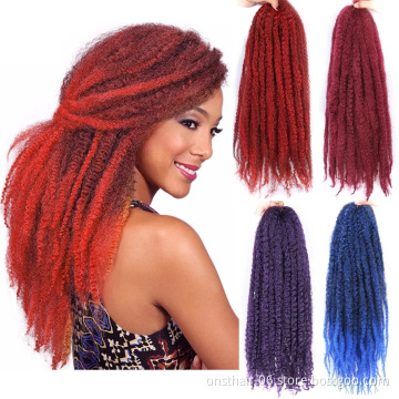 Long 20 Inch Marley Braid Twist Hair Afro Kinky Twist Marley Braiding for Butterfly Locks Crochet Hair Synthetic Hair Extension
